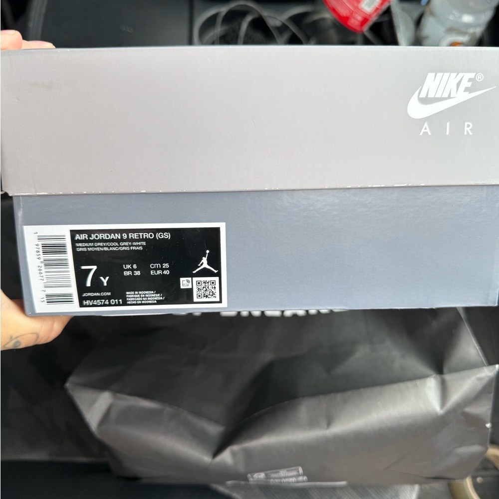 Gray and White High-Top Sneakers - Picture 6 of 6